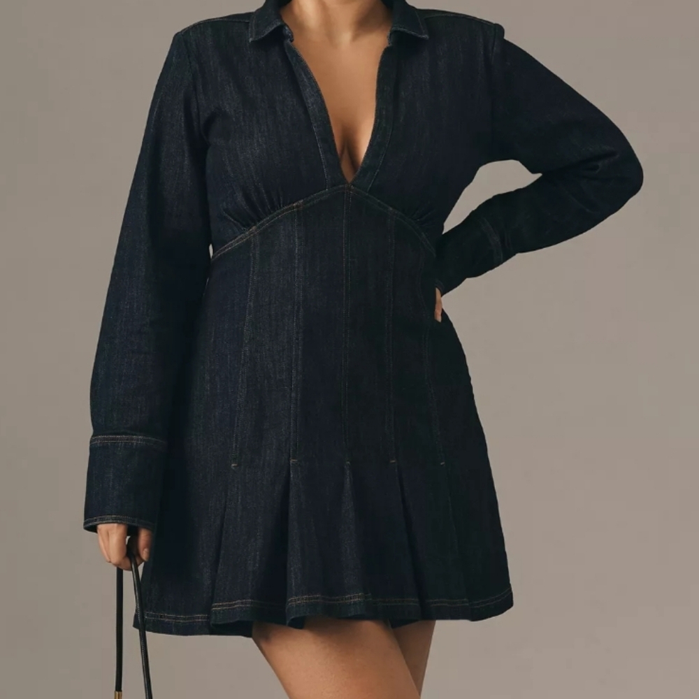 Anthropologie Pilcro V-neck Seamed Mini Dress, 8P.